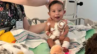 Local baby healing from emergency open heart surgery