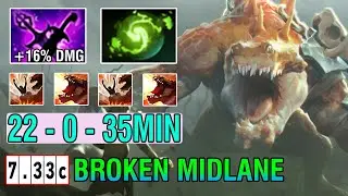 Crazy Monster Mid [Primal Beast] Unleashed 1vs5 With Best Build Item 14Min Godlike Dota2 7.33C