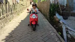 Belajar setir motor mini scoopy
