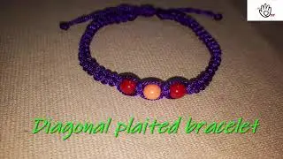 DIY- How to make the Diagonal plaited bracelet --- Hướng dẫn l&agrave;m v&ograve;ng tay tết ch&eacute;o