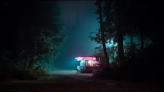 Cyber Rain Forest 🌧 30 MIN Ambient Soundscape | Forest Night Parlor Atmosphere