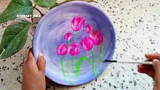 💗Easy to draw Tulip 🌷| pink Tulip flowers drawing 🩷🩷🤍🤍🩷🩷
