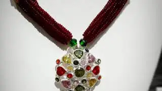 Silver pendent   chandi ke pendent ki design. Rajasthani aad  pendent with colorful stones