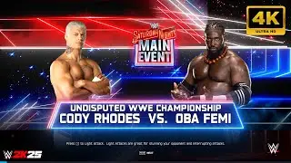 WWE 2K25 - Oba Femi vs. Cody Rhodes - Champion vs. Champion Match at SNME | PC&trade; [4K60]