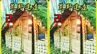 男人利用800根原木徒手搭建出精致的霍比特小屋！#荒野建造 #野外生存 #解壓 #野外建造 #荒野建造 #庇护所 #木屋建造 #野外生存