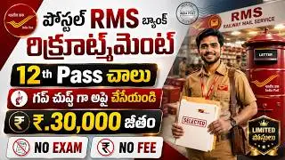 ✅ Post Office లో కొత్త ఉద్యోగాలు, Exam లేదు | 12th Pass Govt Jobs |Latest Postal RMS bank Jobs Apply