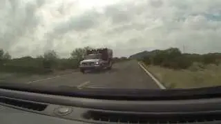 Man fails to Yield for oncoming Ambulance, AZ SR 86 Highway, Why, Arizona, 21 April 2015