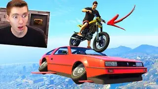 GTA V Online: MISSÃO IMPOSSÍVEL - SUBI DE MOTO em um CARRO NO CÉU!!! (CORRIDA)