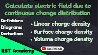 Calculate Electric field due to continuous charge distribution|Diagrams,Explanation and derivations