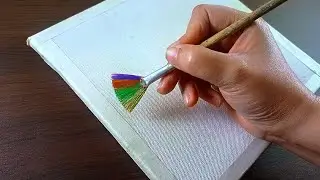 Easy way to Paint a Winter Morning ASMR / Acrylic Landscape Tutorial / DEMO #276