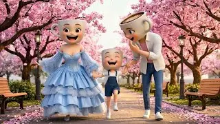 🌸 The Ballerina Family Enjoys a Happy Day Watching Cherry Blossoms with Their Little One
