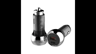 #ldnio  USB PD+QC3.0 Car Charge Dual Mode Fast Charger Black/Silver Model Number : C1