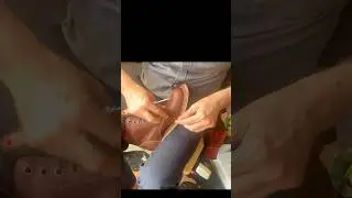 Making a brown leather boots in a one man shop. #boots #leatherboots #bootmaking #leather