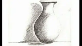 Drawing a charcoal vase with shading