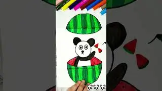 Creative Art 🍉+🐼=? #shorts #art #painting #youtubeshorts #drawing