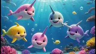 Five Little Narwhals Swim Swim Swim | Underwater Animal Song & Counting Rhyme