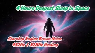 4 Hours Deepest Sleep in Space 🌌 Starship Engine Brown Noise + 432Hz & 528Hz Healing