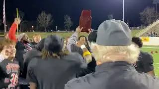 Rappahannock Hoists 2025 VHSL Class 1 State Football Championship trophy - Sat. Dec. 13