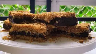 Oatmeal Chocolate Crumble Bars || Gluten-free || Egg free