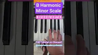 B Minor Scale 🎹 #Piano #minorscales #harmonicminor