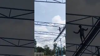 Simple Roofing Shed Work. Warehouse roofing shed in. #viral #trending #YouTube #reels #construction