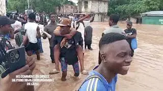 No comment à Kinshasa # Débordement de l'eau sur le pont de ndjili et des dégâts à tshangu.
