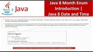 Java 8 Month Enum Introduction | Java 8 Date and Time | Java Date and Time