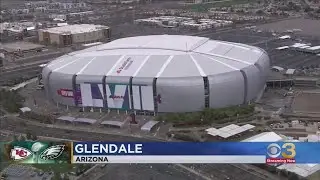 State Farm Stadium in Arizona decked out for Super Bowl LVII
