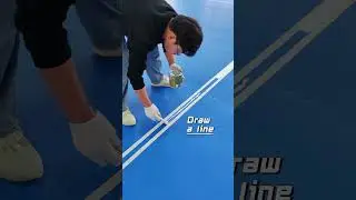The entire process of badminton court construction  #badminton #badmintoncourt #sportsflooring