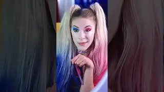 Makeup for cool Harley Quinn #shorts #makeover #harleyquinn #makeup