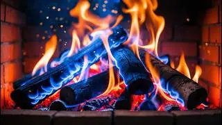 Fall Asleep Instantly with Blue & Orange Fireplace Flames and Deep Crackling Fire Ambience