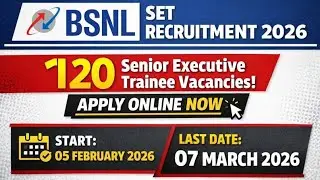 😱 BSNL Recruitment 2026 | BSNL Senior Executive Trainee Recruitment | BSNL Vacancy 2026