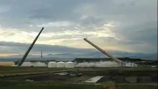 smoke stack demolition in a collapsing compilation - it's a long way down