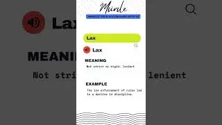 Meaning of Word  LAX #shortvideo #english #learning