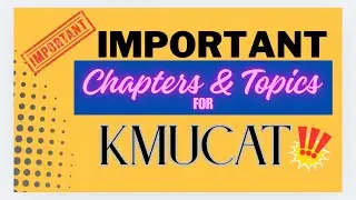 Important Chapters & Topics for KMUCAT Test || Khyber Medical University