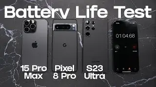 iPhone 15 Pro Max против Pixel 8 Pro против S23 Ultra: тест на разрядку батареи!