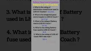 Railway LHB Coach 💥 | LHB Coach Questions Answer for LDCE/GDCE/Departmental Exam @KalyanRailway