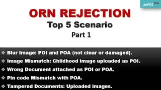 ORN Rejection in jio pos plus
