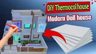 How to make a modern thermocol house | beautiful DIY thermocol house | Thermocol school project