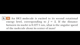 An HCl molecule is excited to its second rotational energy level, corresponding to If the distance b