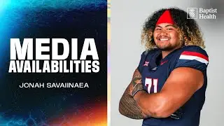 Jonah Savaiinaea meets with the media | Miami Dolphins