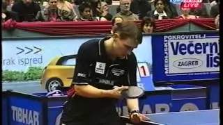 ME w Tenisie stołowym Zagreb 2002 Kalinikos Kreanga vs Zoran Primorac Timo Boll vs Werner Schlager