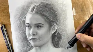 Draw a Woman Portrait with Pencil Techniques ( sofiya gorshkov )