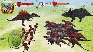 Jurassic Battle Simulator 3D: Human Army vs Tyrannosaurus Rex Army - Android Gameplay