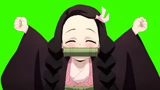 Nezuko Waving her Arms Green Screen