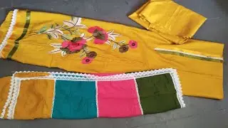 Party wear dresses| haldi ceremony suit| multi colour dupatta