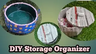 Two types of DIY storage basket made from newspaper
