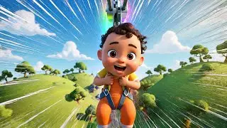 Bebé de Fortnite se deslizó por una tirolina | Canciones Infantiles y Rimas para Niños