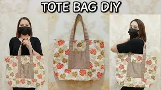 VERY EASY TOTE BAG DIY | Tote Bag Tutorial | Shopping Bag DIY #sewing for beginners #totebag