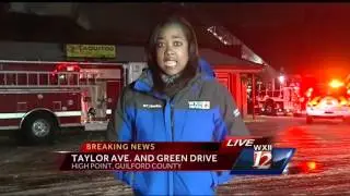 Firefighters battle a fire in High Point furniture plant